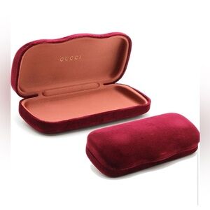 Gucci Velvet Sunglasses Case in Deep Red